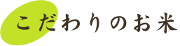 こだわりのお米